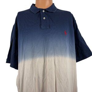Polo Ralph Lauren Dip Dye Shirt Mens Size 2XL Red White Blue Classic Fit